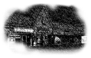 Strip mall at night